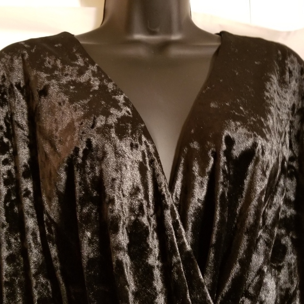 Plus size holiday Velour faux wrap dress #plussize